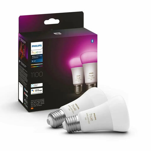 Смарт Крушка Philips Pack de 2 E27 Бял F 9 W E27 806 lm