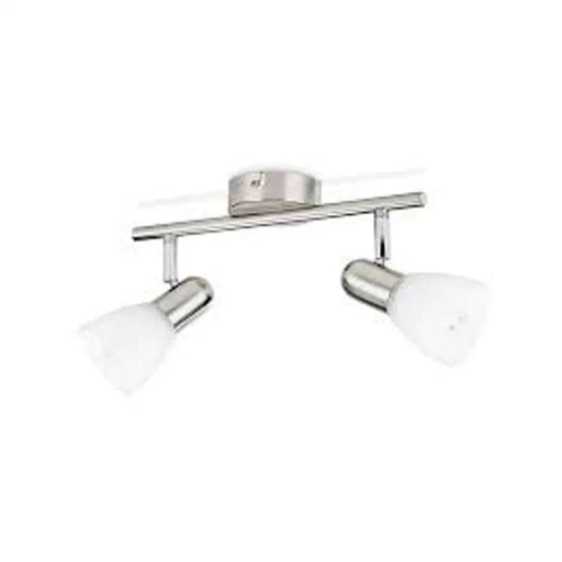 СПОТ 2XE14 40W НИКЕЛ ДВОЙКА PHILIPS BURLAP