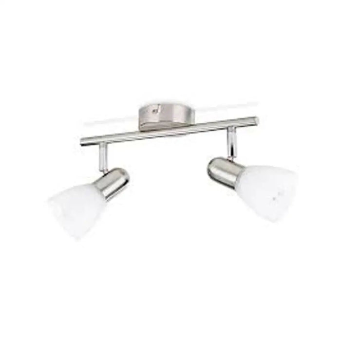 СПОТ 2XE14 40W НИКЕЛ ДВОЙКА PHILIPS BURLAP