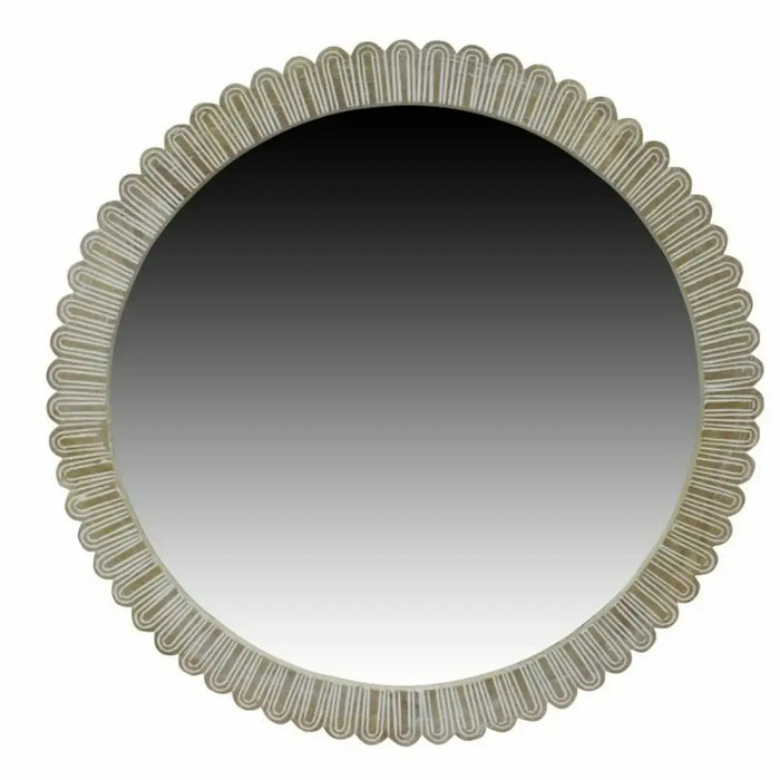 Стенно огледало DKD Home Decor Естествен Колониален