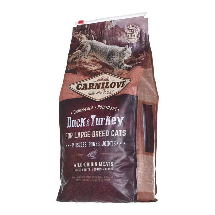 Суха храна за котки CARNILOVE Duck&Turkey Large breed - 6 кг