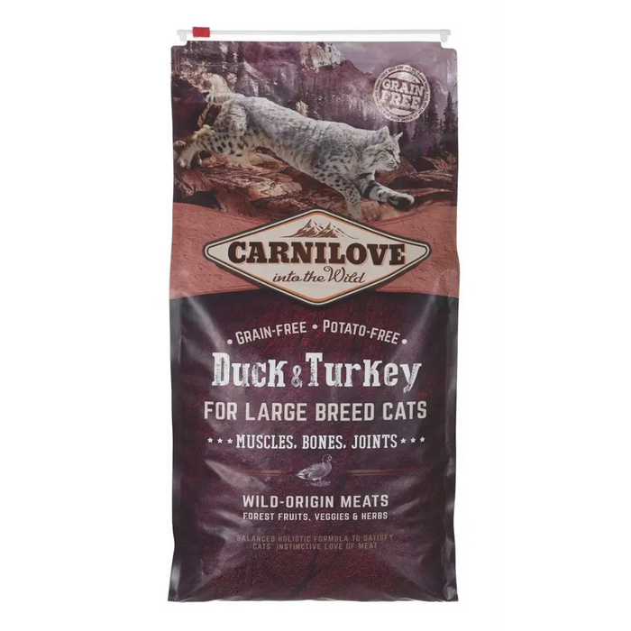 Суха храна за котки CARNILOVE Duck&Turkey Large breed - 6 кг