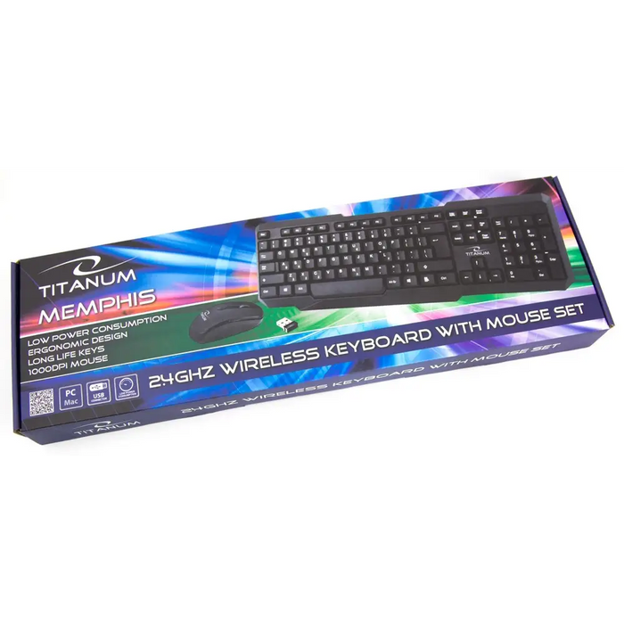 TITANUM TK108 Клавиатура + USB мишка Черен
