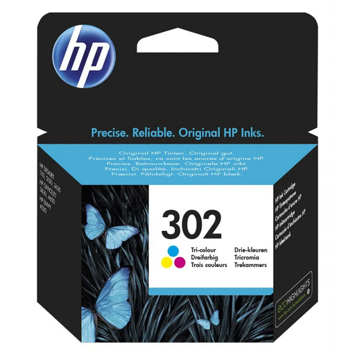 Трицветна оригинална мастилена касета HP 302
