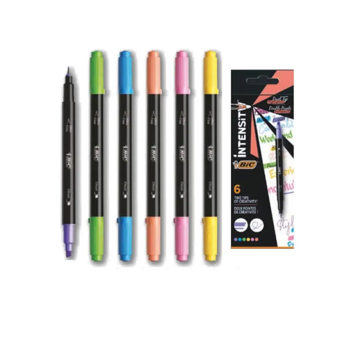 ЦВЕТНИ ТЕКСТ МАРКЕРИ С ДВОЕН ВРЪХ 6 BIC