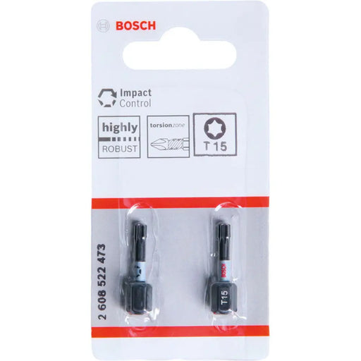 УДАРНИ БИТОВЕ T15 2 БРОЯ 25 ММ BOSCH IMPACT CONTROL