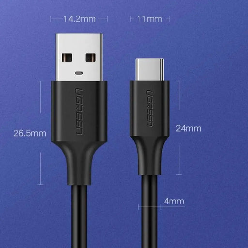 Ugreen US287 60117 USB-A / USB-C 3A кабел 1,5 м - черен