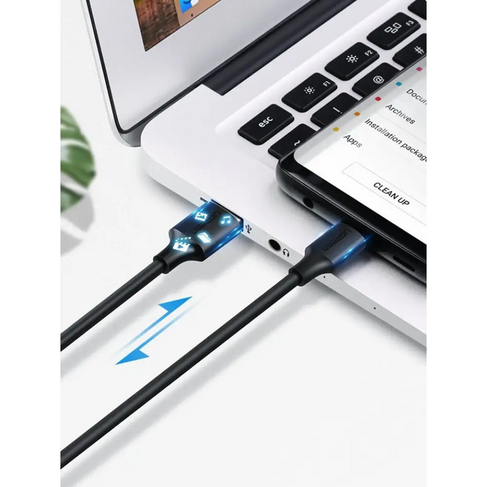 Ugreen US287 60117 USB-A / USB-C 3A кабел 1,5 м - черен