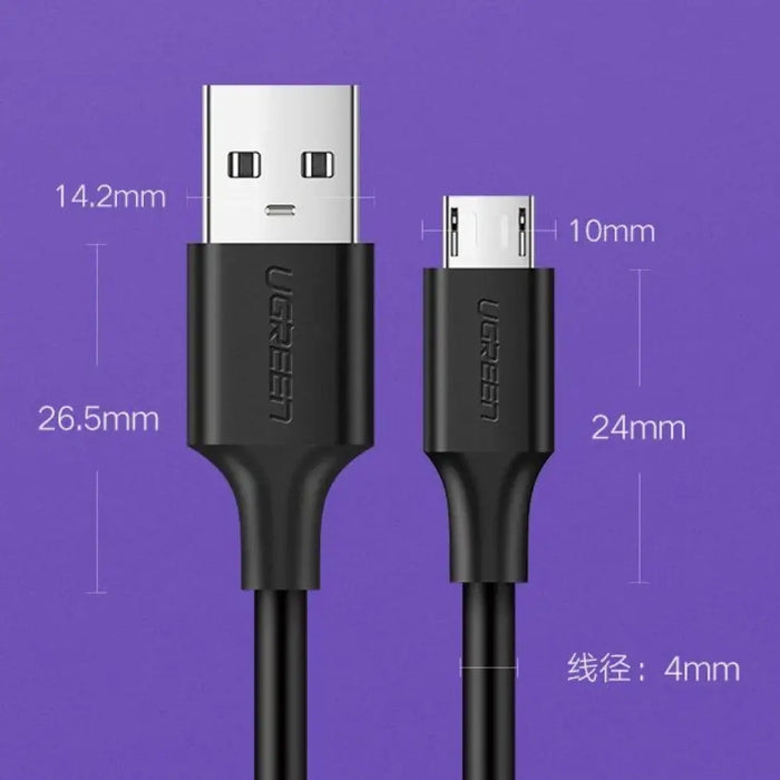 Ugreen US289 60137 micro USB / USB-A кабел 1.5m - черен