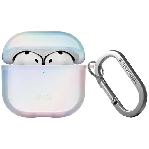 Уникален калъф Iridescia за AirPods 4 Hang Case - холо бял