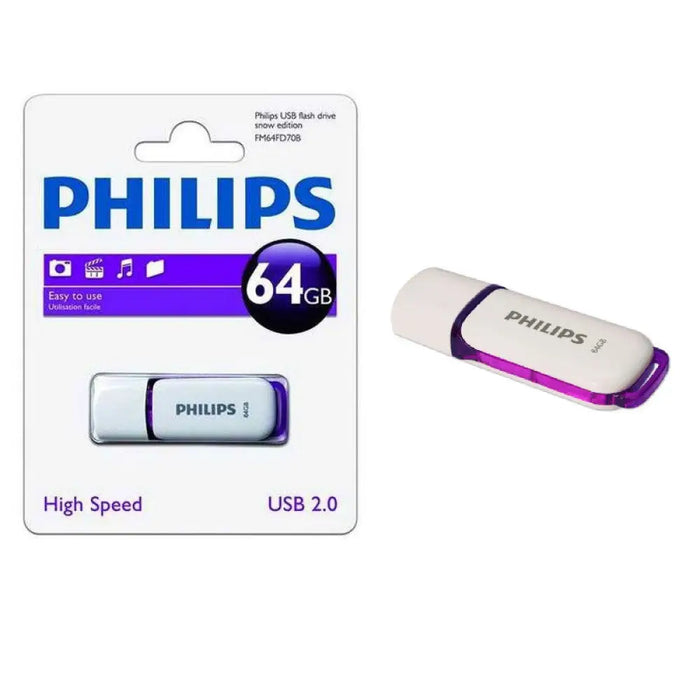 USB 2.0 64GB SNOW PHILIPS - ЛИЛАВ