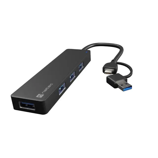 USB хъб Natec Hub Mayfly USB - C 3.0 4 Port + USB
