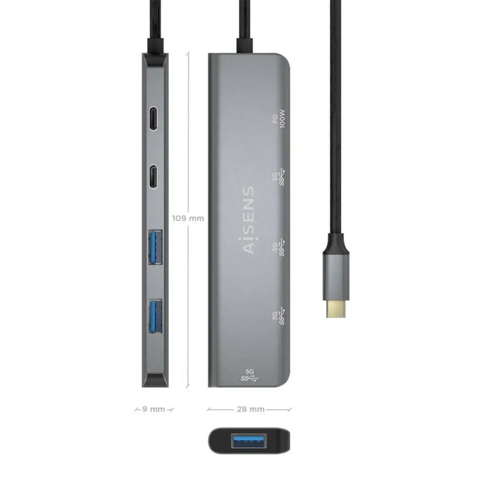 USB извод Aisens A109-0857 Сив (1 броя)