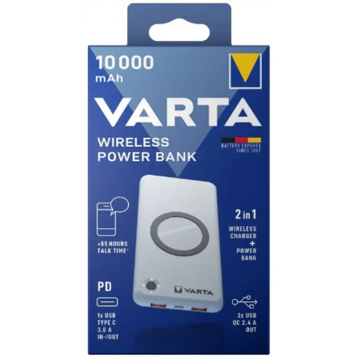 Външна батерия Varta Wireless Powerbank 10000mAh 57913