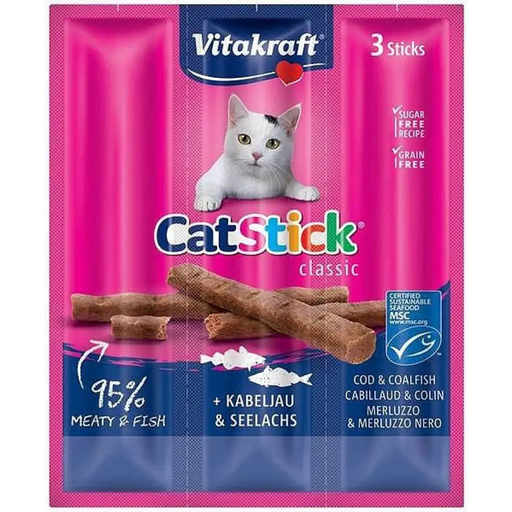 VITAKRAFT CatStick Classic Треска и сайда - лакомства
