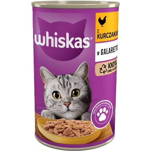 WHISKAS с пиле в желе - мокра котешка храна - 400гр