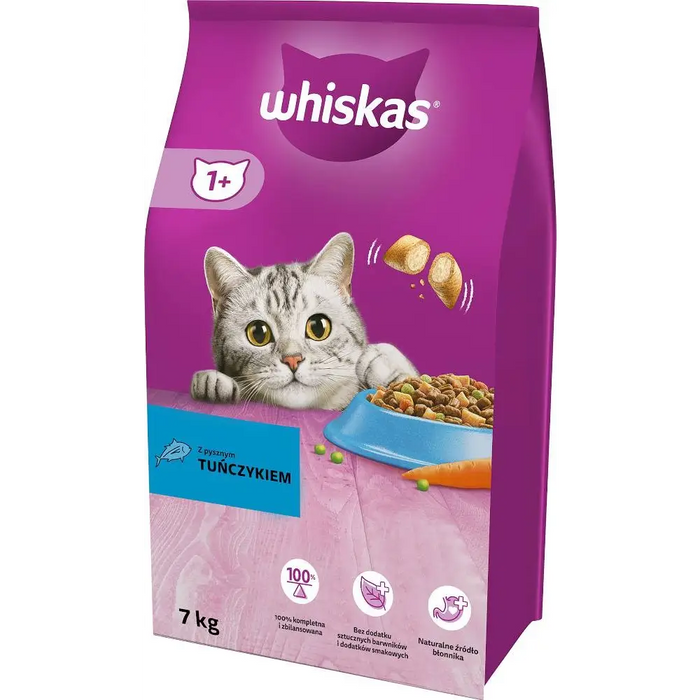 WHISKAS Cat Adult с риба тон - суха храна за котки - 7 кг