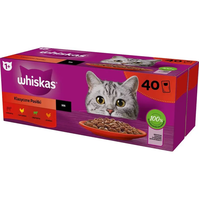 WHISKAS Classic Meals Mix - мокра храна за котки - 40x85гр