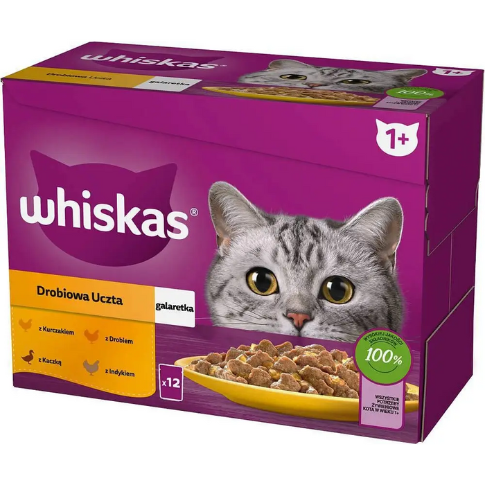 WHISKAS саше желирана птица патица пуйка пиле - мокра храна