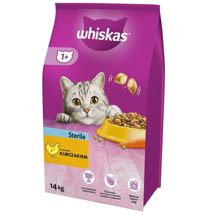 Whiskas СТЕРИЛНА суха храна за котки Adult Chicken 14 кг