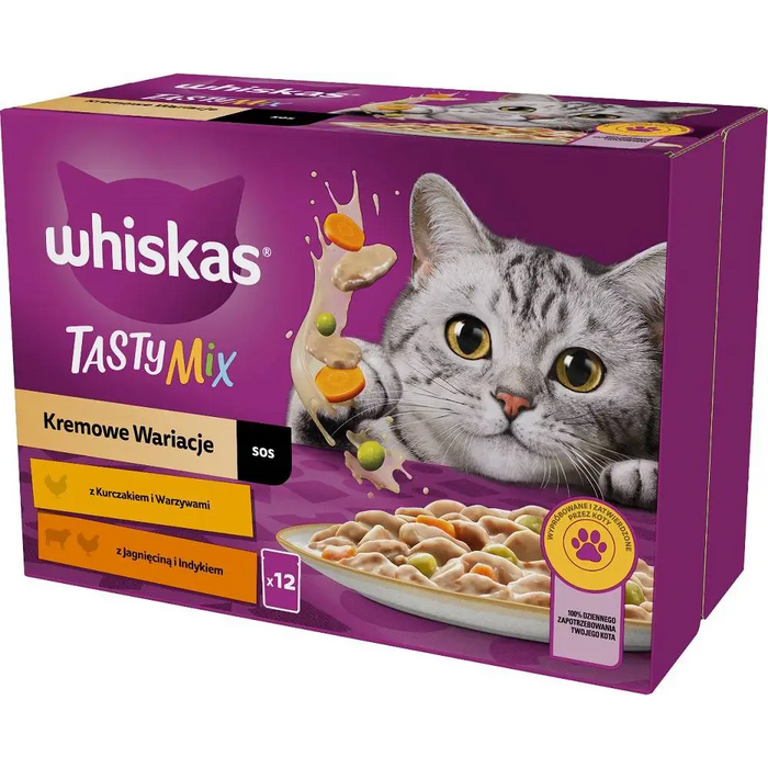 WHISKAS Tasty Mix - мокра храна за котки - 12x85гр
