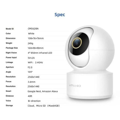 Xiaomi IMILAB C21 Home Security Camera 360 2.5K White EU