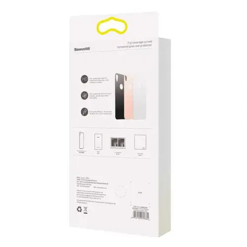 Заден стъклен протектор Baseus за iPhone Xs Max 0.3 mm бял