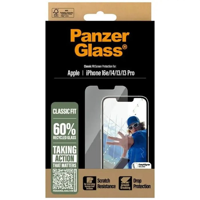 Закалено стъкло PanzerGlass Classic Fit за iPhone 16e