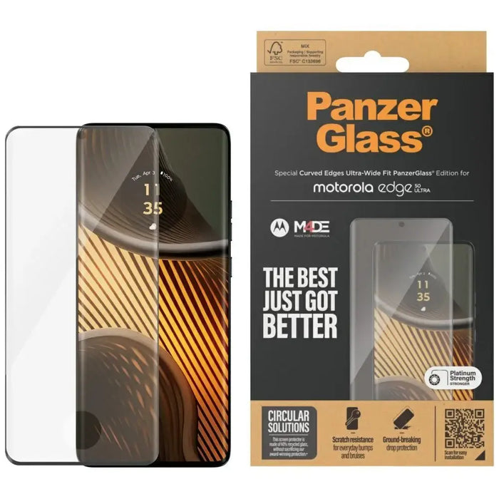 Закалено стъкло PanzerGlass Ultra Wide Fit за Motorola Edge