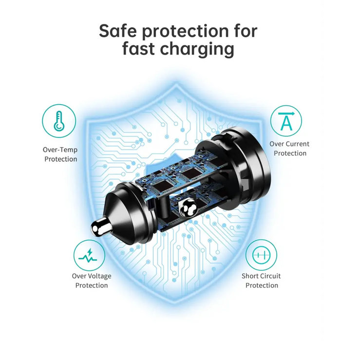 Зарядно за кола Choetech TC0014 USB-C USB-A PD