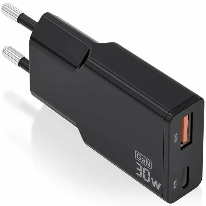 Зарядно за стена Aisens ASCH-30W2P047-BK Черен 30 W