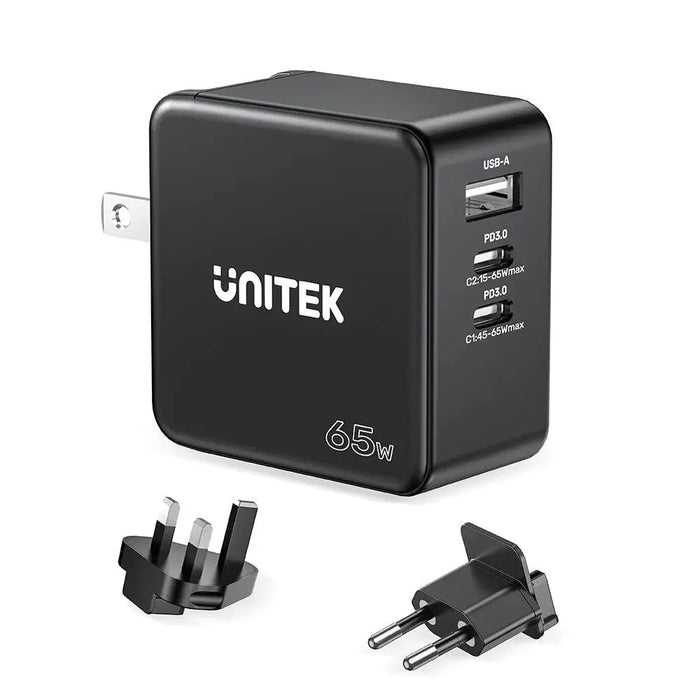 Зарядно за стена Unitek P1117B Черен 65 W (1 броя)