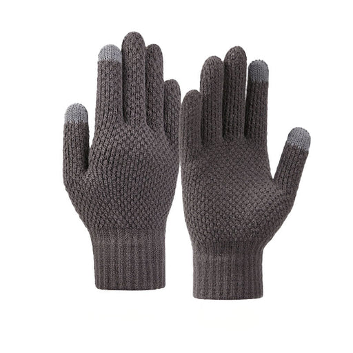 Зимни плетени ръкавици за телефон HQWear сиви