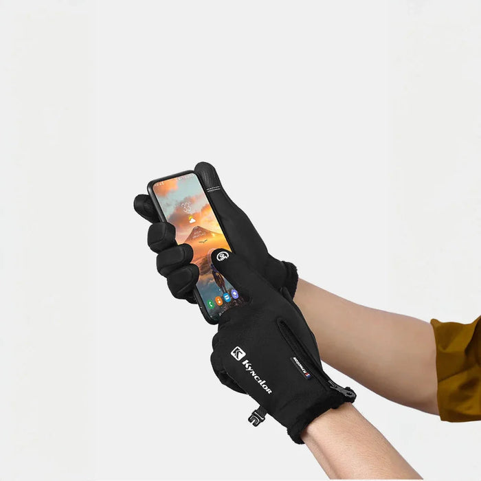 Зимни спортни ръкавици за телефон HQWear (размер L) черни