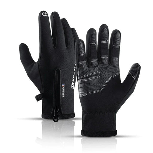 Зимни спортни ръкавици за телефон HQWear (размер M) черни