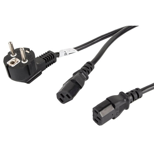 Кабел Lanberg CEE 7/7 - > 2X IEC 320 C13 power cord 2m