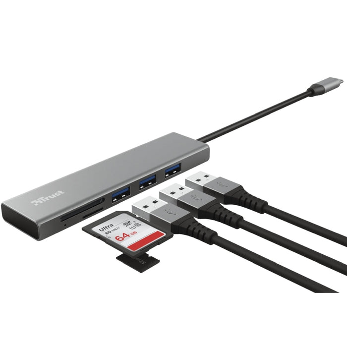 USB хъб TRUST Halyx Fast USB - C Hub & Card Reader