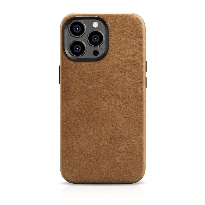 Кейс от естествена кожа iCarer Oil Wax Premium за iPhone 14 Pro, магнитен, съвместим с MagSafe, Кафяв (WMI14220702-TN)