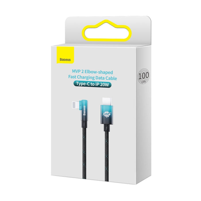 Ъглов кабел Baseus MVP 2 USB - C към Lightning 1m 20W Син