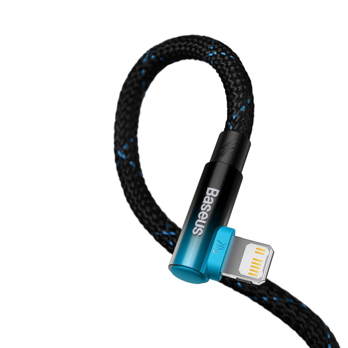 Ъглов кабел Baseus MVP 2 USB - C към Lightning 1m 20W Син