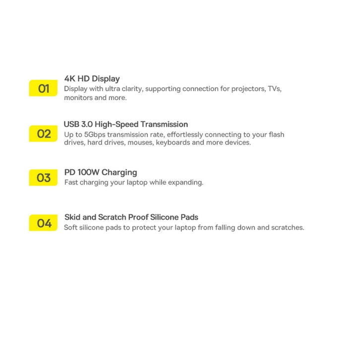 Хъб Baseus EliteJoy Gen2 USB - C към 1x HDMI/ 3x