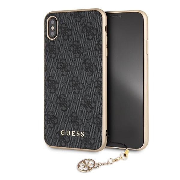 Кейс Guess GUHCI65GF4GGR за iPhone Xs Max, сив / сив, твърд, 4G Charms Collection