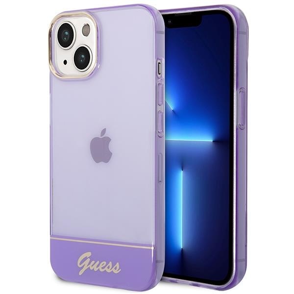 Кейс Guess GUHCP14MHGCOU за iPhone 14 Plus 6.7", лилав / лилав, твърд, Translucent
