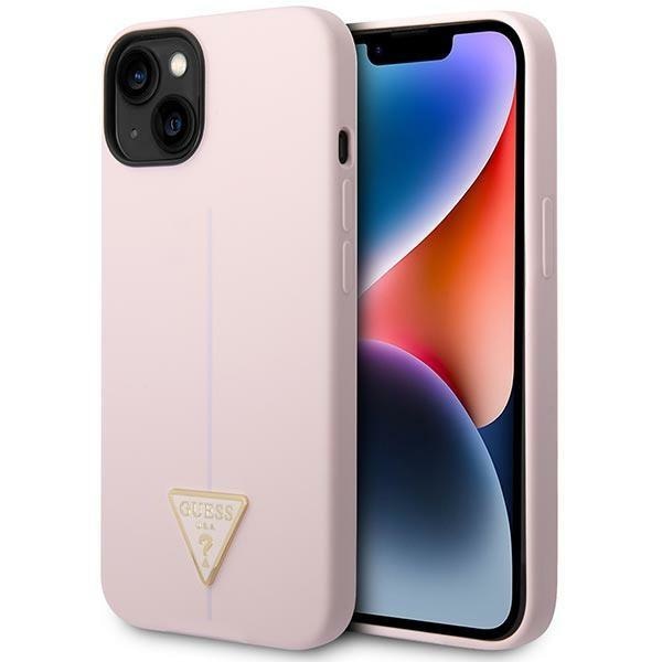 Кейс Guess GUHCP14MSLTGU за iPhone 14 Plus 6.7", лилав / лилав, твърд, Silicone Triangle