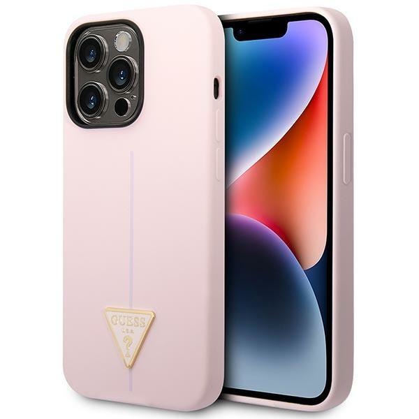 Кейс Guess GUHCP14XSLTGU за iPhone 14 Pro Max 6.7", лилав / лилав, твърд, Silicone Triangle