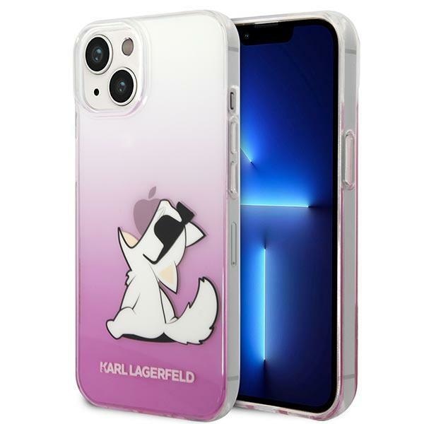 Кейс Karl Lagerfeld KLHCP14SCFNRCPI за iPhone 14 6.1", твърд, розов / розов, Choupette Fun
