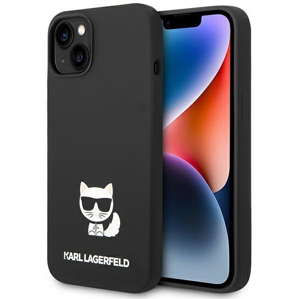 Кейс Karl Lagerfeld KLHCP14SSLCTBK за iPhone 14 6.1", твърд, черен / черен, Silicone Choupette Body