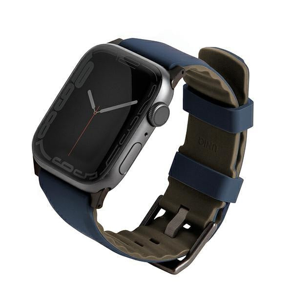 Каишка UNIQ Linus за Apple Watch Series 4/5/6/7/8/SE/SE2/Ultra, 42/44/45mm, силиконова, синя