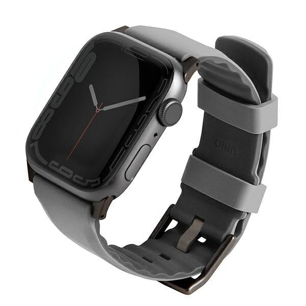 Каишка UNIQ Linus за Apple Watch Series 4/5/6/7/8/SE/SE2/Ultra, 42/44/45mm, силиконова, сива