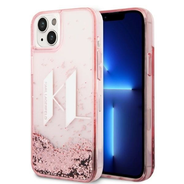 Кейс Karl Lagerfeld KLHCP14MLBKLCP за iPhone 14 Plus 6.7" розов / розов, твърд, Liquid Glitter Big KL